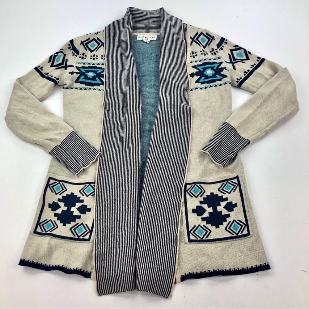 If It Were Me Anthropologie Aztec Open Cardigan M